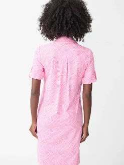 J.McLaughlin Lucie Dress in Volley White/Pink/Red Hot