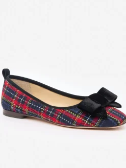 J.McLaughlin Luella Flats in Tartan Navy/Red Best
