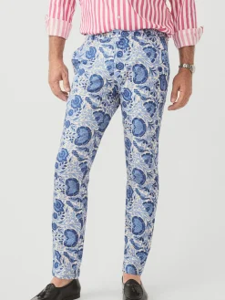 J.McLaughlin Lukas Pants in Eastern Blooms Sand/Navy/Denim Clearance