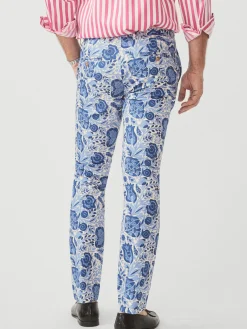 J.McLaughlin Lukas Pants in Eastern Blooms Sand/Navy/Denim Clearance