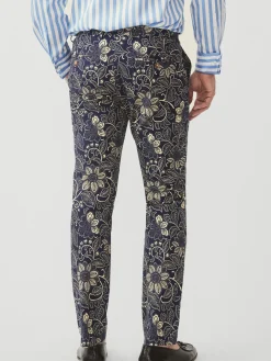 J.McLaughlin Lukas Pants in Night Blooms Navy/OffWhite Online