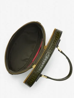 J.McLaughlin Lyla Leather Bucket Bag in Croc Olive Sale