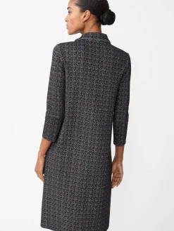 J.McLaughlin Mare Dress in Mini Raffia Jacquard Black/OffWhite Sale