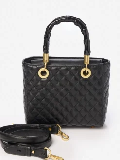 J.McLaughlin Mathilde Quilted Leather Handbag Black Discount
