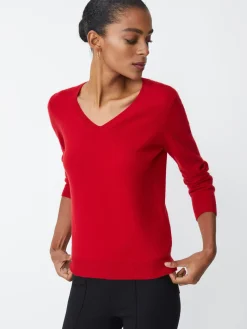 J.McLaughlin Maye Cashmere Sweater Rouge Sale
