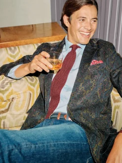 J.McLaughlin McCown Sport Coat in Paisley Blue/Brown/Yellow/Red Outlet