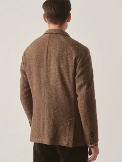 J.McLaughlin McCown Wool Sport Coat in Herringbone Beige/Brown Online