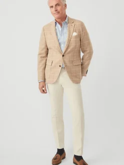J.McLaughlin McCown Wool Sport Coat in Herringbone OffWhite/Oatmeal Clearance
