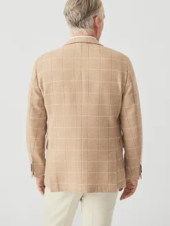 J.McLaughlin McCown Wool Sport Coat in Herringbone OffWhite/Oatmeal Clearance