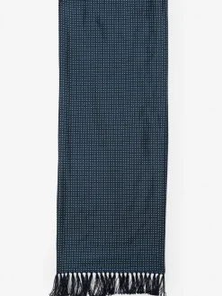 J.McLaughlin Men's Silk Scarf in Polka Dots Navy/Ivory Best