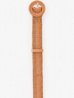 J.McLaughlin Mini Popie Grasscloth Belt Pecan Clearance