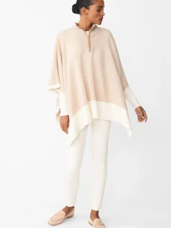 J.McLaughlin Misty Poncho Oatmeal/Ivory Discount