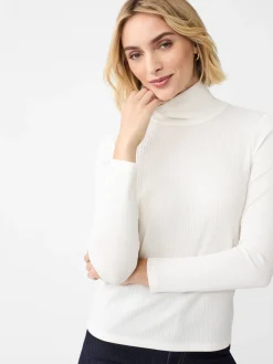 J.McLaughlin Nadia Metallic Turtleneck Cream/Silver Fashion