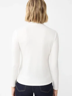 J.McLaughlin Nadia Metallic Turtleneck Cream/Silver Fashion