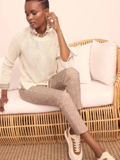 J.McLaughlin Napeague Linen Blend Sweater Ivory Hot