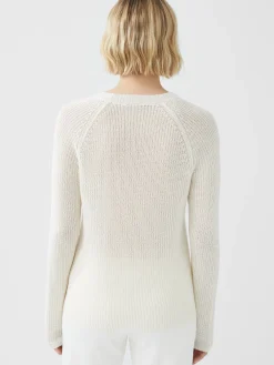 J.McLaughlin Napeague Linen Blend Sweater Ivory Hot