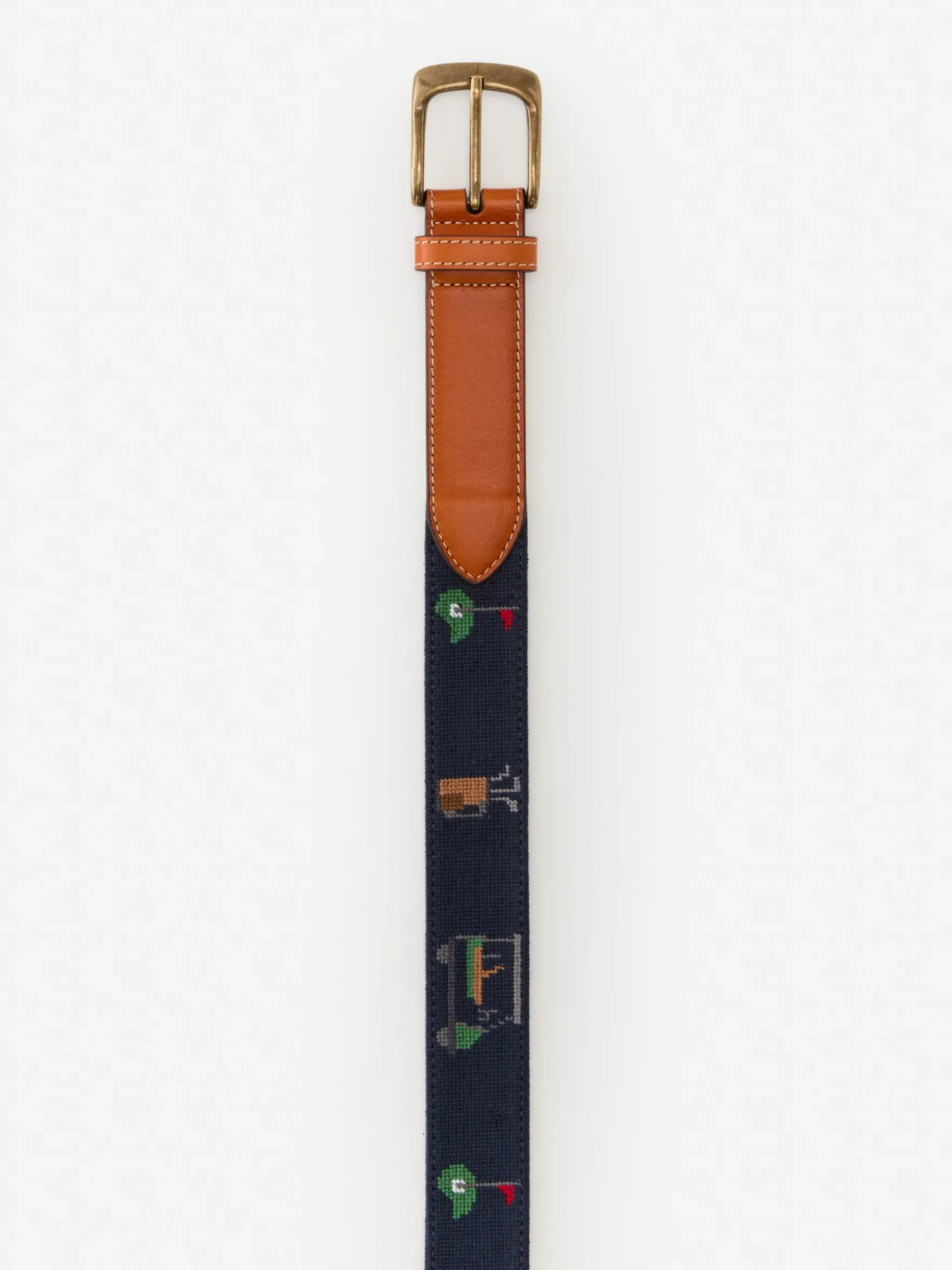 J.McLaughlin Needlepoint Belt in Golf Navy Fashion