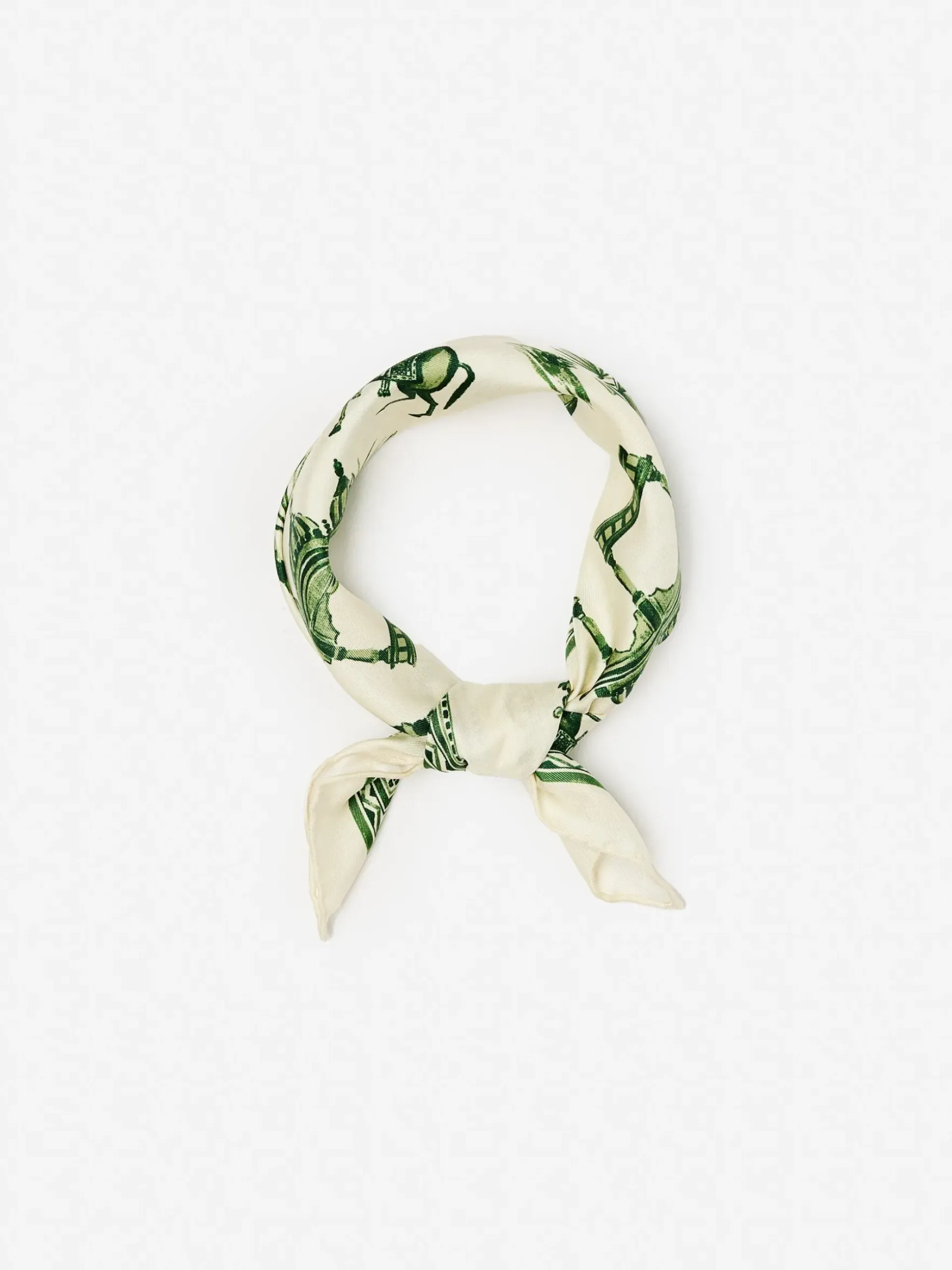 J.McLaughlin Nikka Silk Kerchief in Desert Toile OffWhite/Green New
