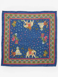 J.McLaughlin Nikka Silk Kerchief in Palace Pictorial Navy/Multi Hot