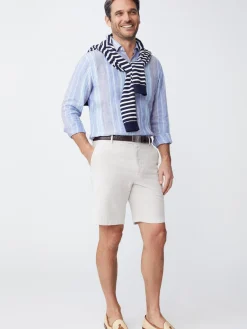J.McLaughlin Oliver 9" Shorts in Italian Summer Twill Stone Sale