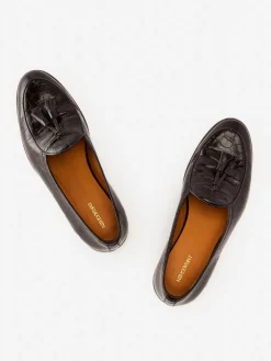 J.McLaughlin Oskar Leather Loafers in Croc DarkBrown Best