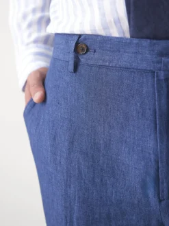 J.McLaughlin Oxford Linen Pants HeatherNavy Hot