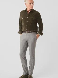 J.McLaughlin Oxford Pants in Pinstripe Gray/White Outlet