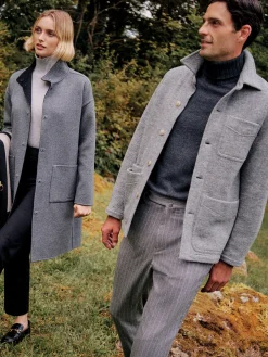 J.McLaughlin Oxford Pants in Pinstripe Gray/White Outlet