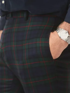 J.McLaughlin Oxford Pants in Plaid Navy/Red/Green Best