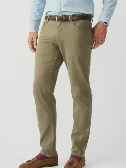 J.McLaughlin Parker 5-Pocket Straight Pants Olive Discount