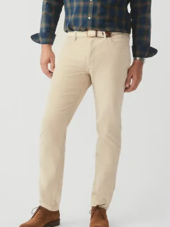 J.McLaughlin Parker 5-Pocket Straight Pants in Italian Stretch Cord Stone Fashion