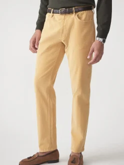 J.McLaughlin Parker 5-Pocket Straight Pants in Italian Stretch Cord Ochre Best