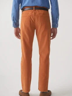 J.McLaughlin Parker 5-Pocket Straight Pants in Italian Stretch Cord Rust New