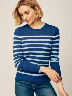 J.McLaughlin Poet Cashmere Sweater in Stripe Navy/Multi Online