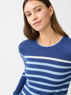 J.McLaughlin Poet Cashmere Sweater in Stripe Navy/Multi Online