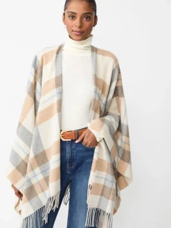 J.McLaughlin Polina Wrap in Plaid Cream/Gray Fashion