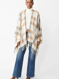 J.McLaughlin Polina Wrap in Plaid Cream/Gray Fashion