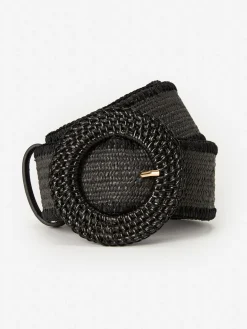 J.McLaughlin Popie Grasscloth Belt Black New