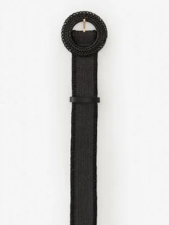 J.McLaughlin Popie Grasscloth Belt Black New