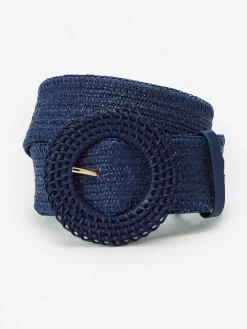 J.McLaughlin Popie Grasscloth Belt Navy Outlet