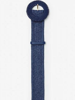 J.McLaughlin Popie Grasscloth Belt Navy Outlet
