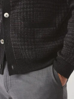 J.McLaughlin Prince of Wales Cardigan in Plaid Charcoal Online