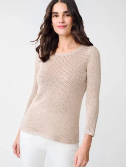 J.McLaughlin Raelyn Linen Blend Sweater HeatherSand Hot