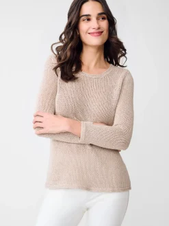 J.McLaughlin Raelyn Linen Blend Sweater HeatherSand Hot