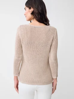 J.McLaughlin Raelyn Linen Blend Sweater HeatherSand Hot