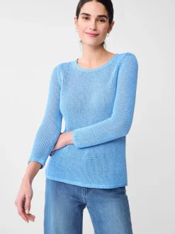 J.McLaughlin Raelyn Linen Blend Sweater HeavenBlue Sale