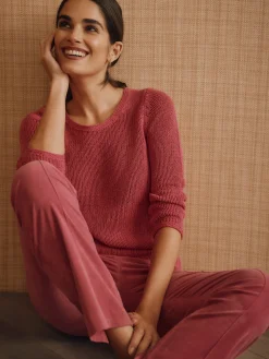 J.McLaughlin Raelyn Linen Blend Sweater HotPink Clearance