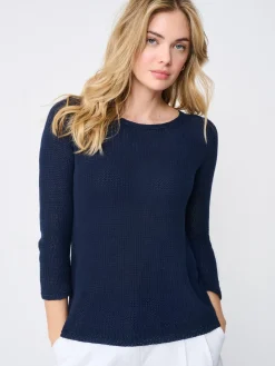 J.McLaughlin Raelyn Linen Sweater Navy Sale