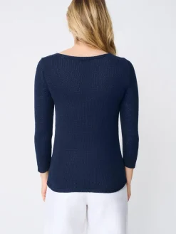 J.McLaughlin Raelyn Linen Sweater Navy Sale