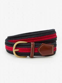 J.McLaughlin Ray Belt in Stripe Navy/Red Fashion
